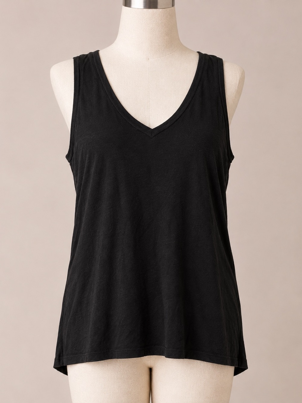 Fervour Black 3X Plus Size V-Neck Sleeveless Tunic Tank Top High Low Hem